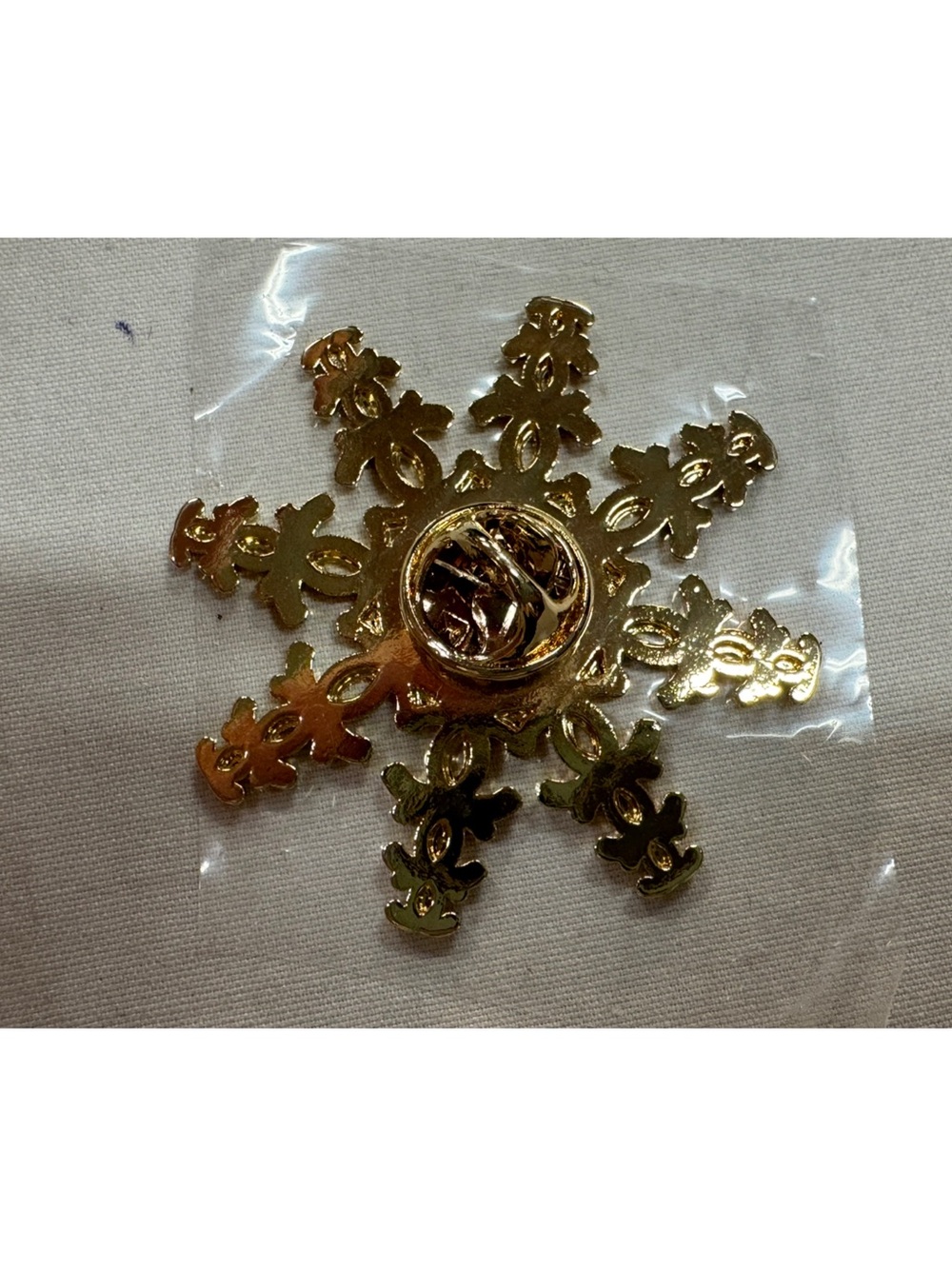 Authentic Chanel Snowflake Pin Brooch - Picture 3 of 7